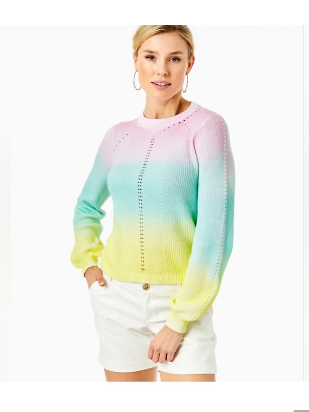 Lilly Pulitzer Ritzanna Pastel Ombre Crewneck Sweater Women’s Medium